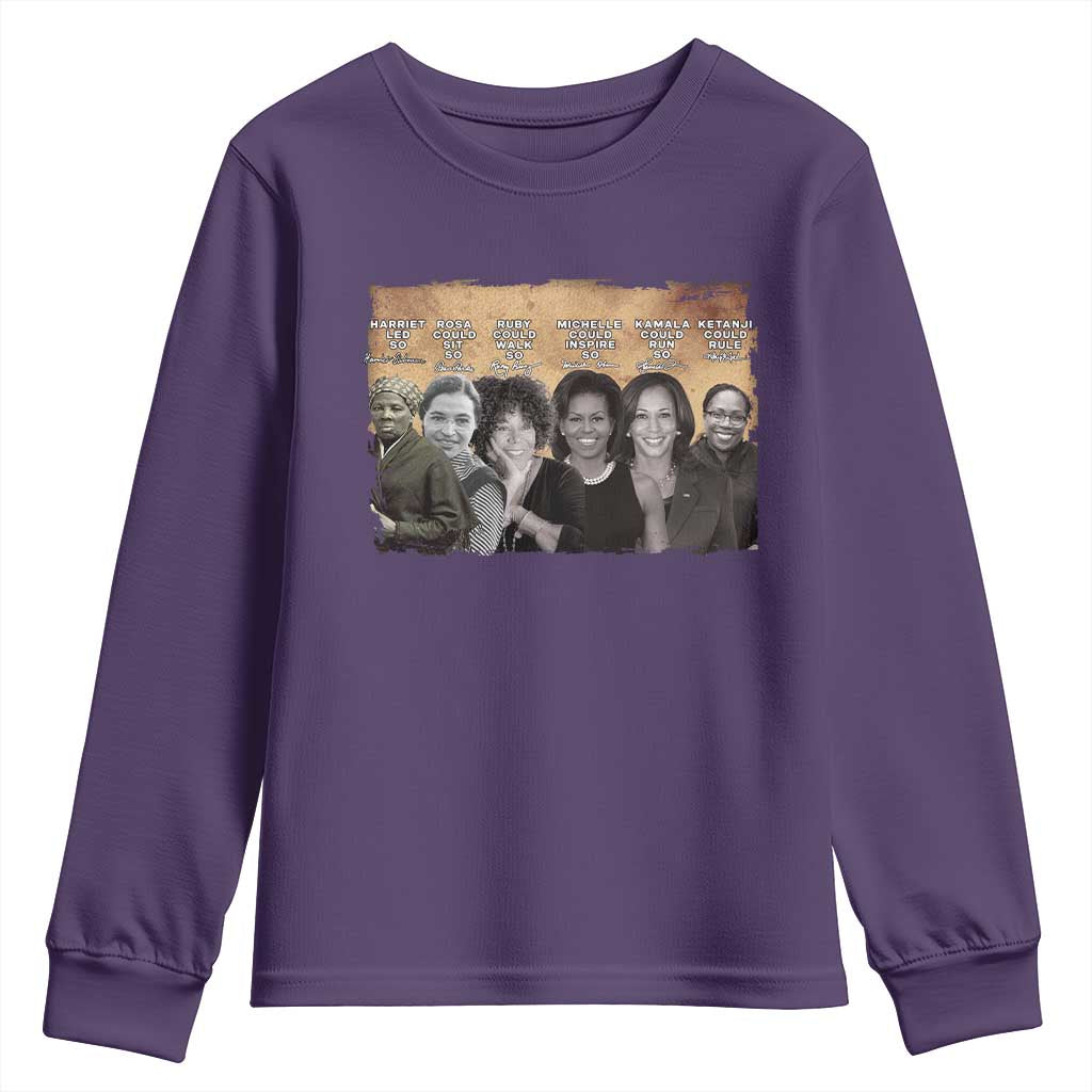 Black Women History Youth Sweatshirt Harriet Led So Rosa Could Sit Black History TS09 Purple Print Your Wear
