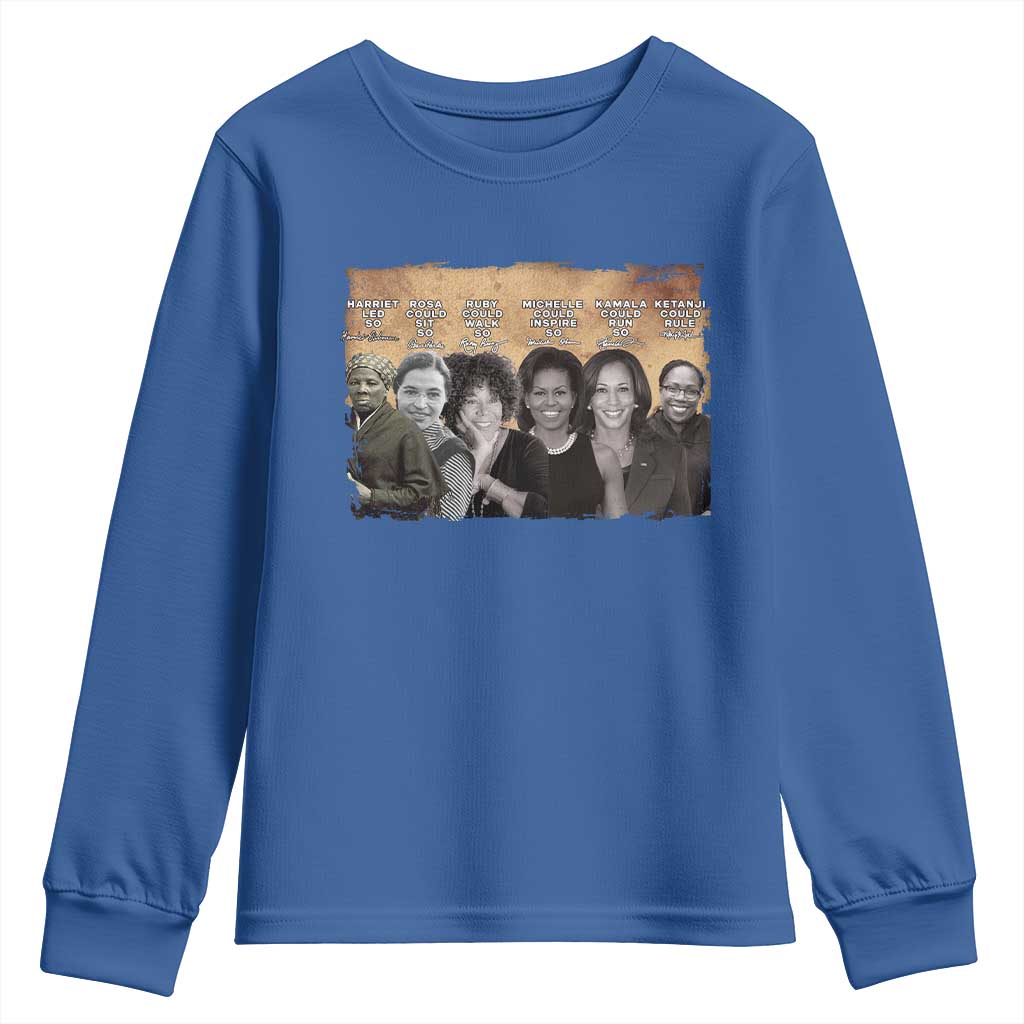 Black Women History Youth Sweatshirt Harriet Led So Rosa Could Sit Black History TS09 Royal Blue Print Your Wear