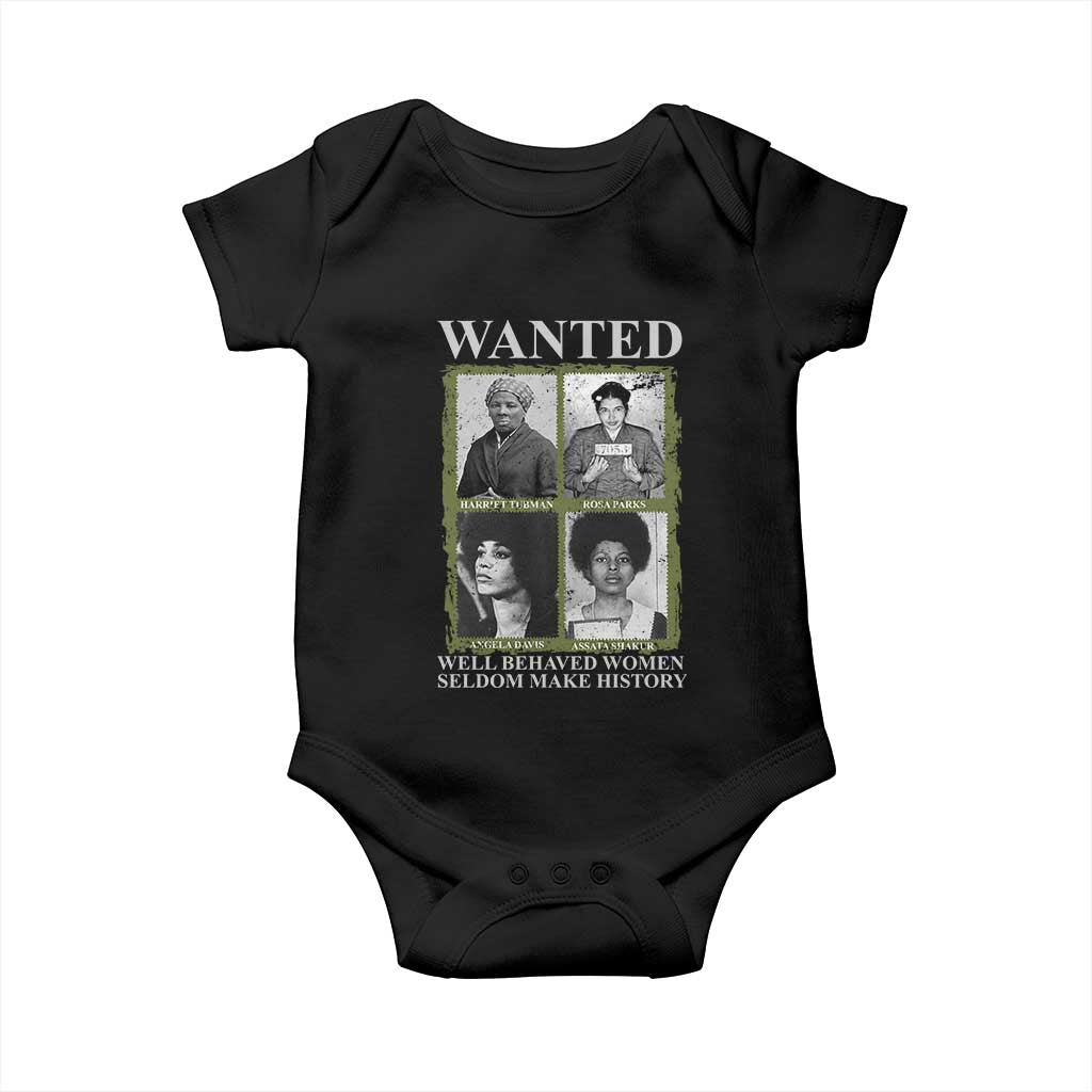 Black Women History Baby Onesie Harriet Tubman Rosa Parks Angela Davis Assata Shakur TS09 Black Print Your Wear