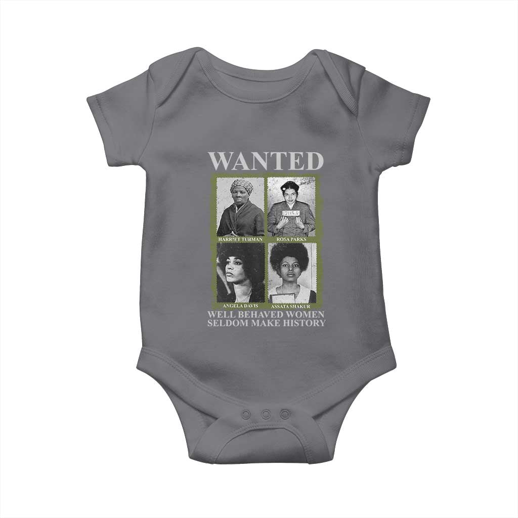 Black Women History Baby Onesie Harriet Tubman Rosa Parks Angela Davis Assata Shakur TS09 Charcoal Print Your Wear