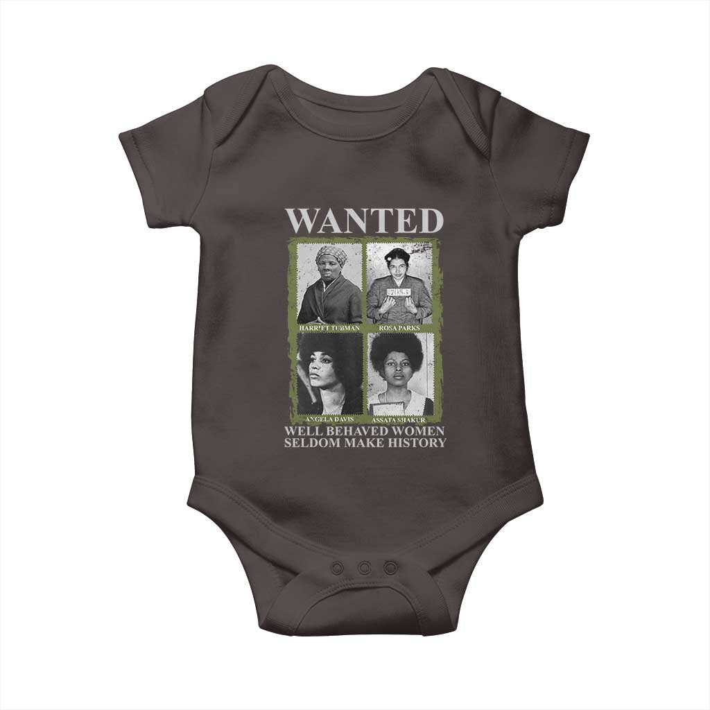 Black Women History Baby Onesie Harriet Tubman Rosa Parks Angela Davis Assata Shakur TS09 Dark Chocolate Print Your Wear