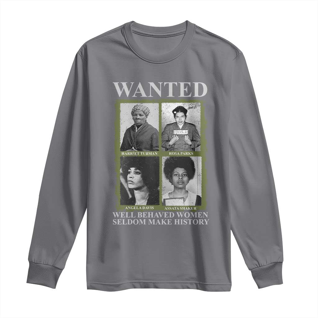 Black Women History Long Sleeve Shirt Harriet Tubman Rosa Parks Angela Davis Assata Shakur TS09 Charcoal Print Your Wear