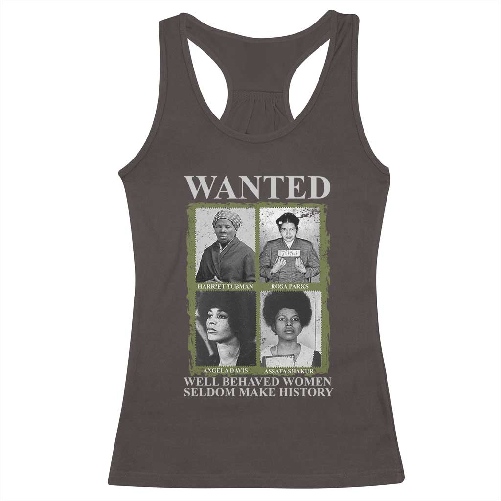 Black Women History Racerback Tank Top Harriet Tubman Rosa Parks Angela Davis Assata Shakur TS09 Dark Chocolate Print Your Wear