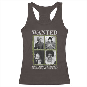 Black Women History Racerback Tank Top Harriet Tubman Rosa Parks Angela Davis Assata Shakur TS09 Dark Chocolate Print Your Wear