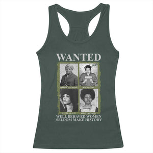 Black Women History Racerback Tank Top Harriet Tubman Rosa Parks Angela Davis Assata Shakur TS09 Dark Forest Green Print Your Wear