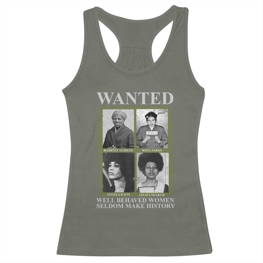 Black Women History Racerback Tank Top Harriet Tubman Rosa Parks Angela Davis Assata Shakur TS09 Military Green Print Your Wear