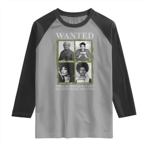 Black Women History Raglan Shirt Harriet Tubman Rosa Parks Angela Davis Assata Shakur TS09 Sport Gray Black Print Your Wear