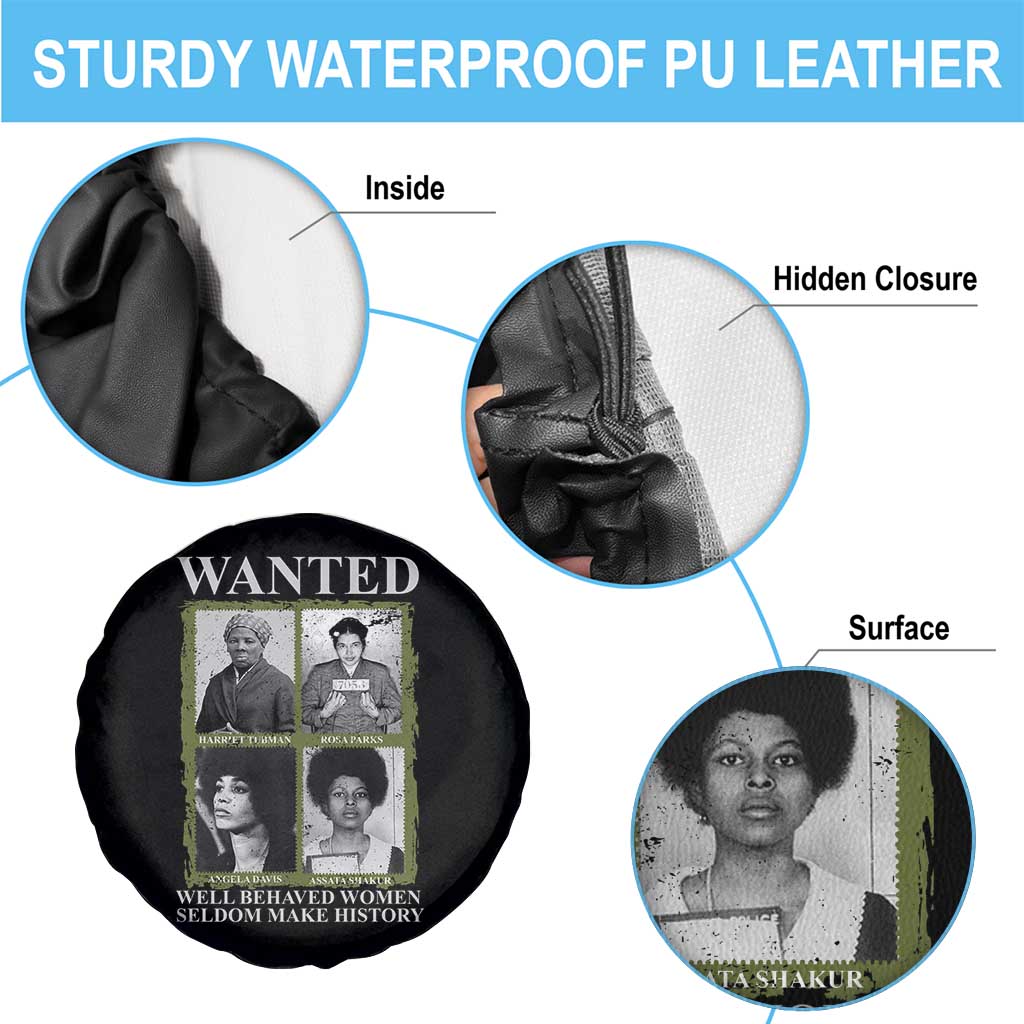 Black Women History Spare Tire Cover Harriet Tubman Rosa Parks Angela Davis Assata Shakur TS09 Print Your Wear