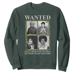 Black Women History Sweatshirt Harriet Tubman Rosa Parks Angela Davis Assata Shakur TS09 Dark Forest Green Print Your Wear