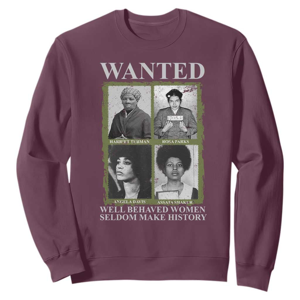 Black Women History Sweatshirt Harriet Tubman Rosa Parks Angela Davis Assata Shakur TS09 Maroon Print Your Wear