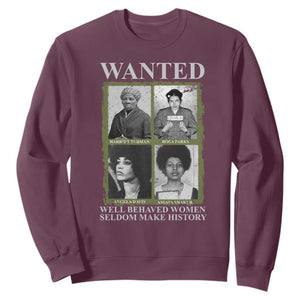 Black Women History Sweatshirt Harriet Tubman Rosa Parks Angela Davis Assata Shakur TS09 Maroon Print Your Wear