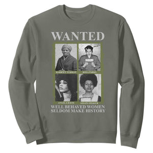 Black Women History Sweatshirt Harriet Tubman Rosa Parks Angela Davis Assata Shakur TS09 Military Green Print Your Wear