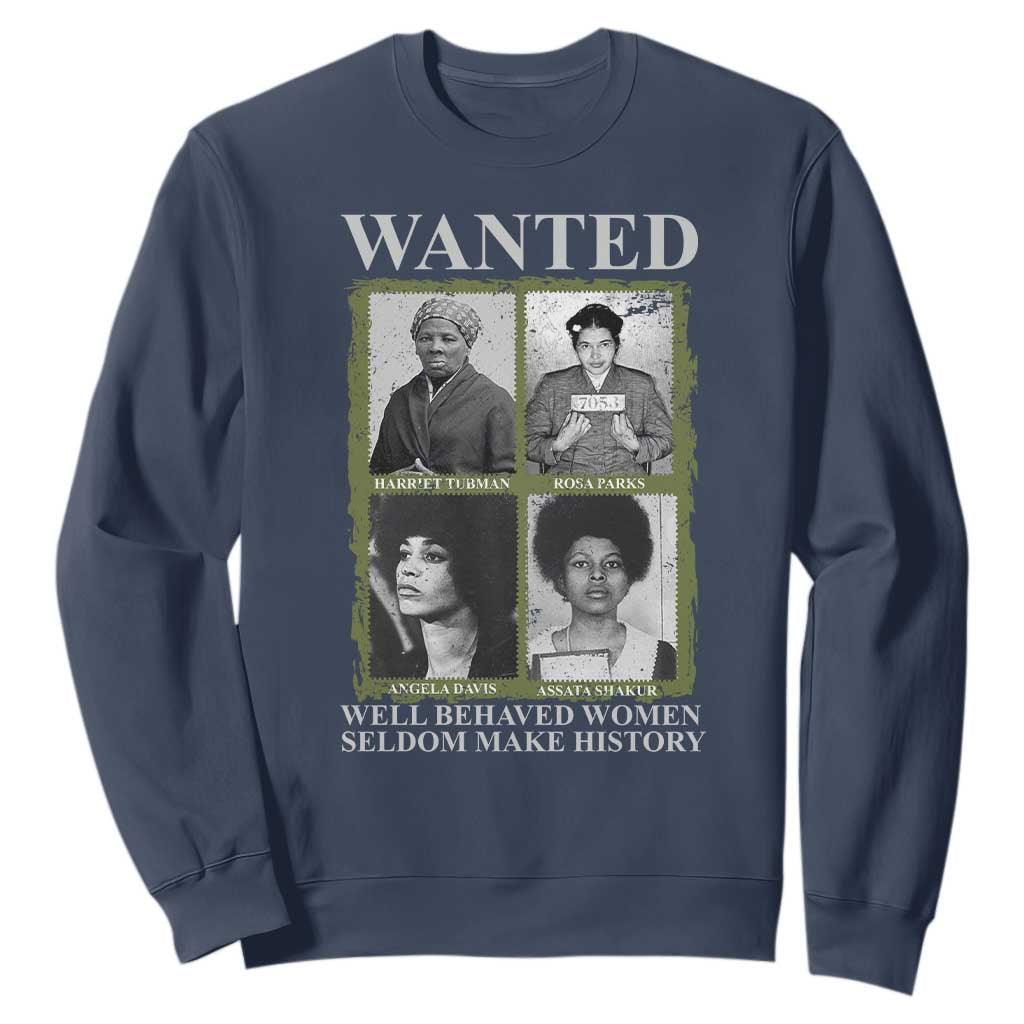 Black Women History Sweatshirt Harriet Tubman Rosa Parks Angela Davis Assata Shakur TS09 Navy Print Your Wear