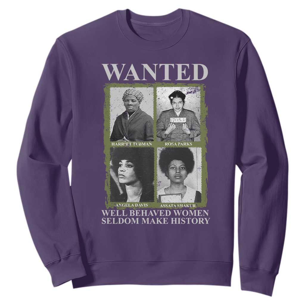 Black Women History Sweatshirt Harriet Tubman Rosa Parks Angela Davis Assata Shakur TS09 Purple Print Your Wear