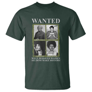 Black Women History T Shirt Harriet Tubman Rosa Parks Angela Davis Assata Shakur TS09 Dark Forest Green Print Your Wear