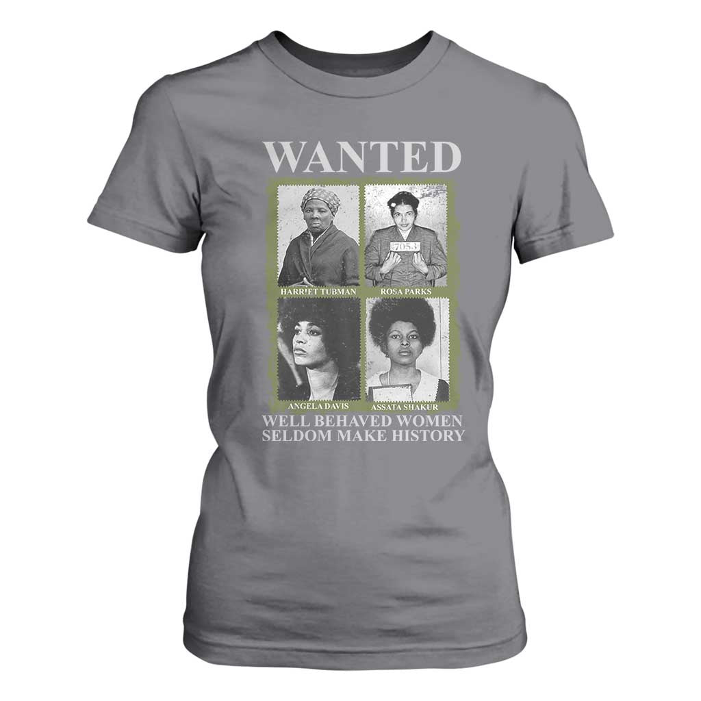 Black Women History T Shirt For Women Harriet Tubman Rosa Parks Angela Davis Assata Shakur TS09 Charcoal Print Your Wear