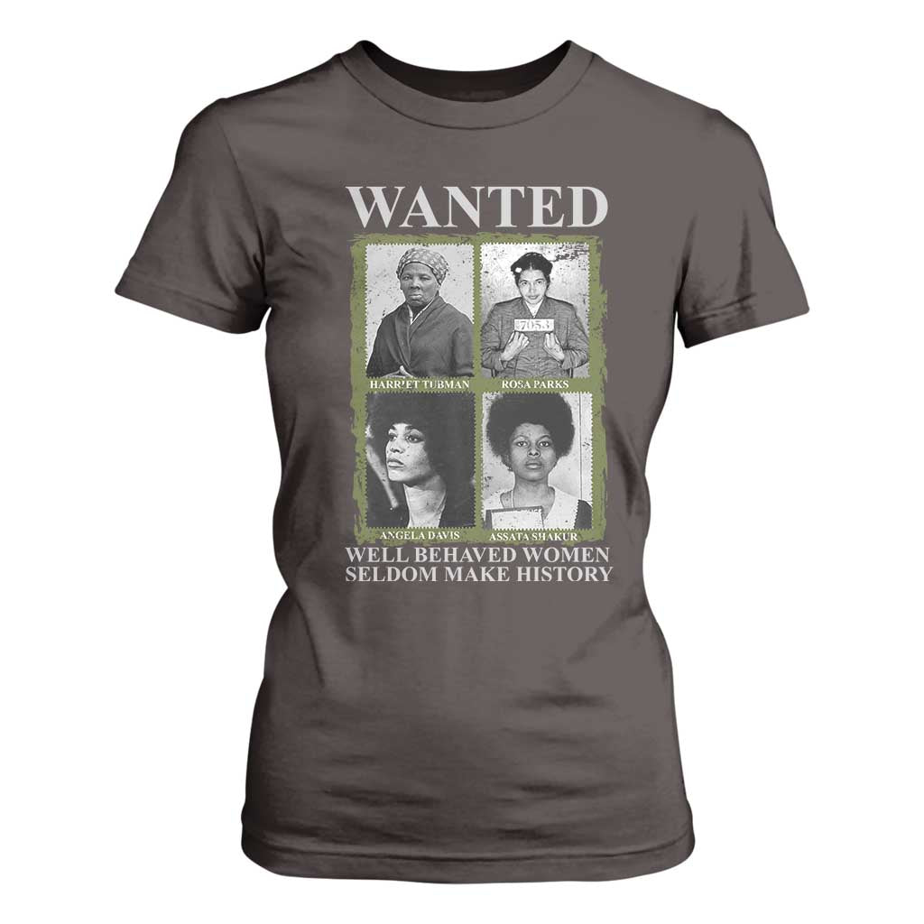 Black Women History T Shirt For Women Harriet Tubman Rosa Parks Angela Davis Assata Shakur TS09 Dark Chocolate Print Your Wear