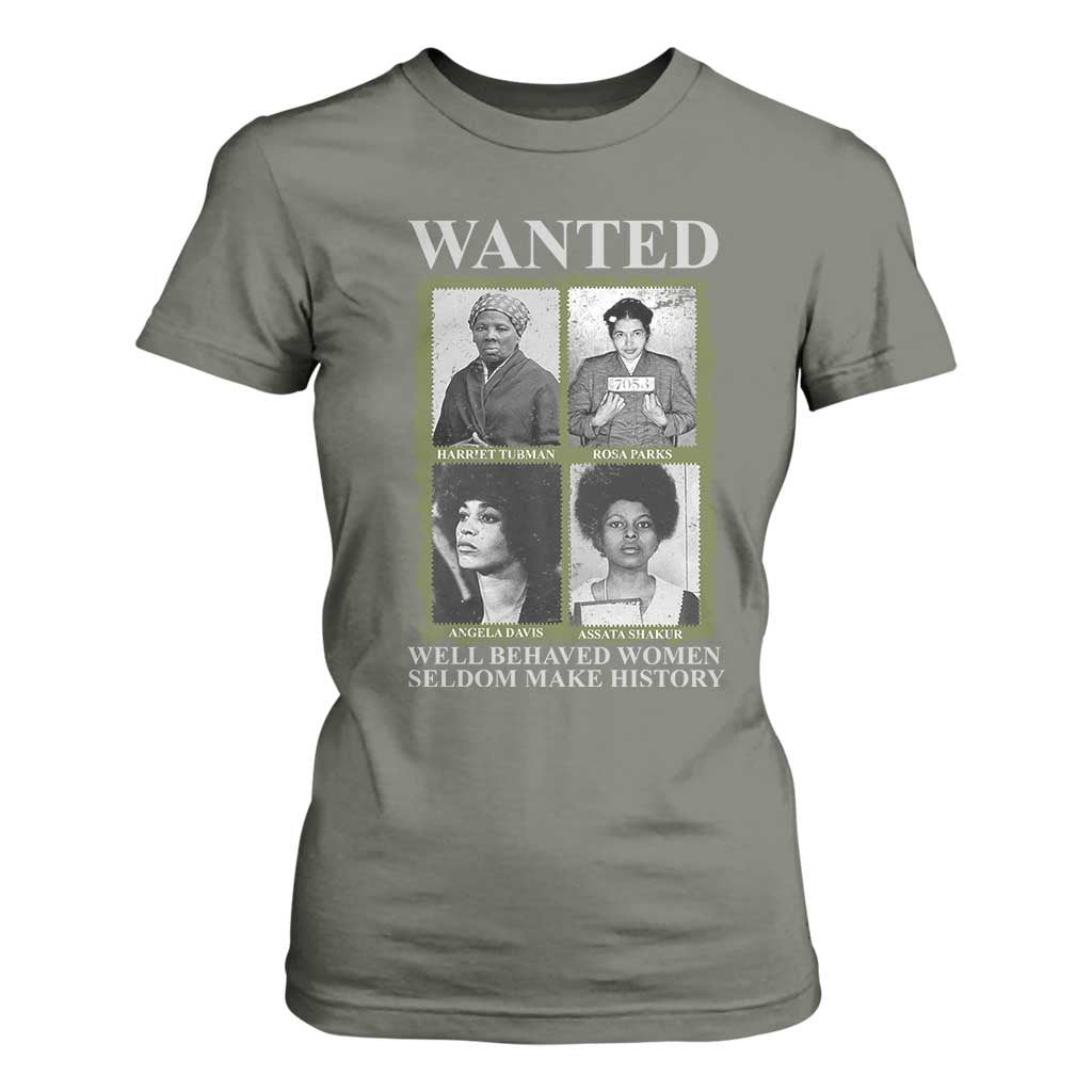 Black Women History T Shirt For Women Harriet Tubman Rosa Parks Angela Davis Assata Shakur TS09 Military Green Print Your Wear