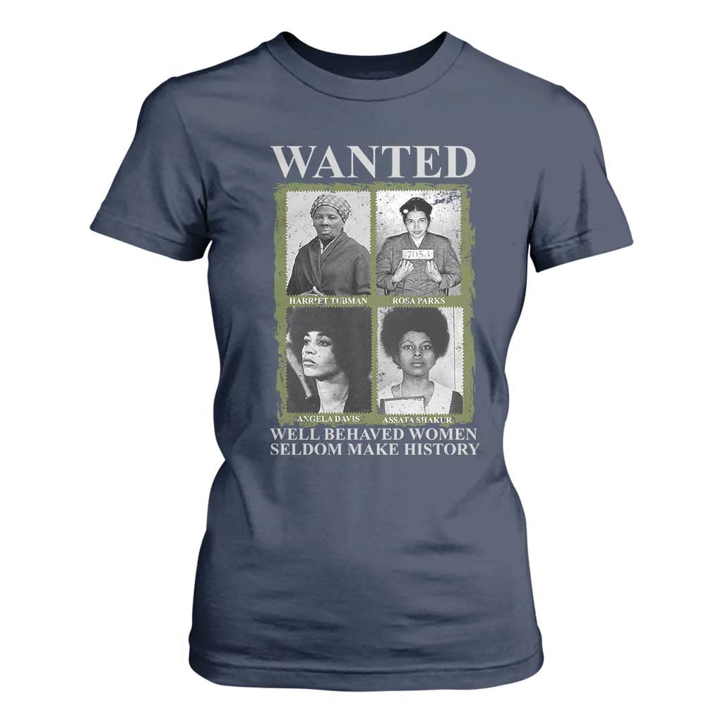 Black Women History T Shirt For Women Harriet Tubman Rosa Parks Angela Davis Assata Shakur TS09 Navy Print Your Wear