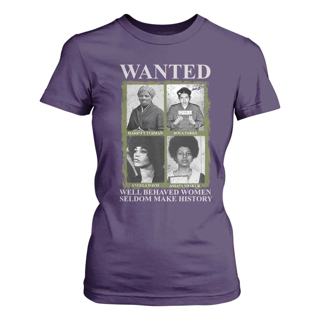 Black Women History T Shirt For Women Harriet Tubman Rosa Parks Angela Davis Assata Shakur TS09 Purple Print Your Wear