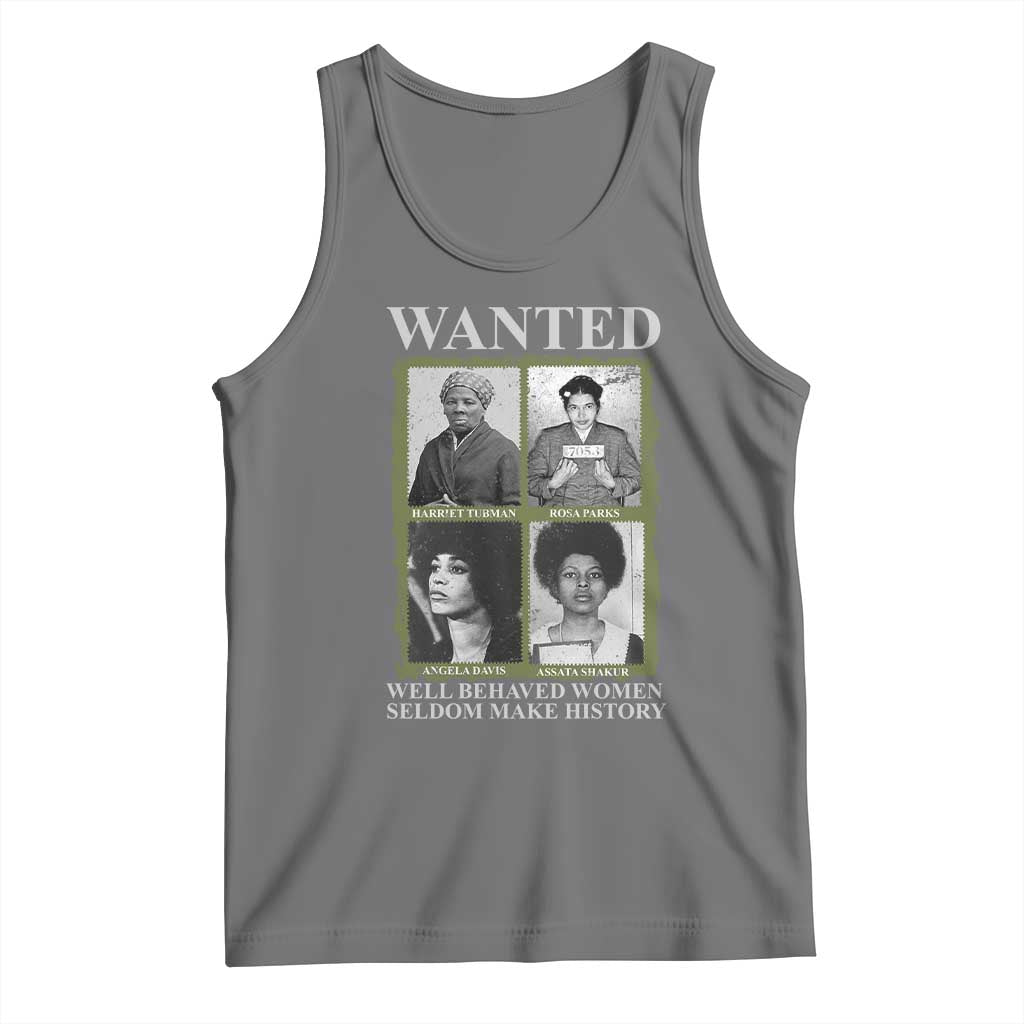 Black Women History Tank Top Harriet Tubman Rosa Parks Angela Davis Assata Shakur TS09 Black Heather Print Your Wear