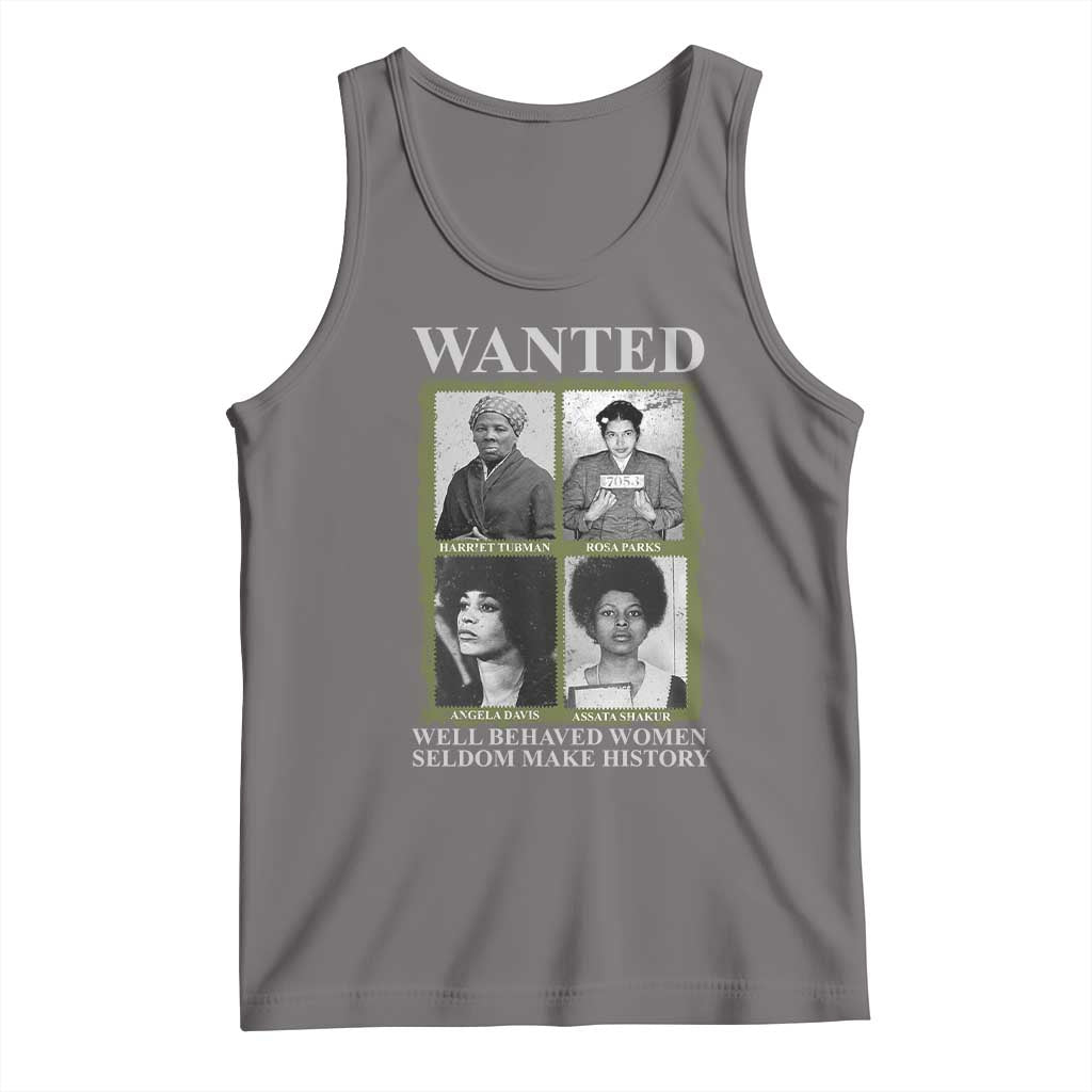 Black Women History Tank Top Harriet Tubman Rosa Parks Angela Davis Assata Shakur TS09 Deep Heather Print Your Wear