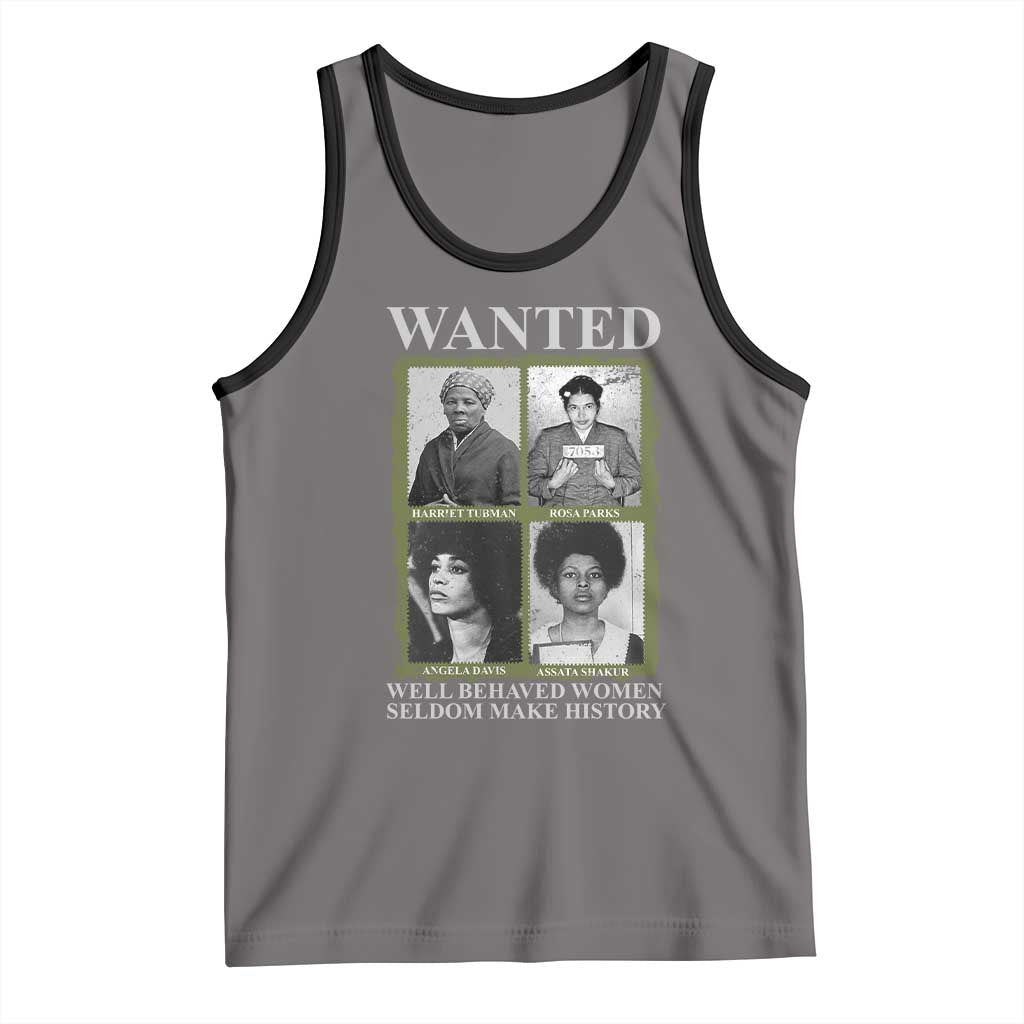 Black Women History Tank Top Harriet Tubman Rosa Parks Angela Davis Assata Shakur TS09 Deep Heather Black Print Your Wear