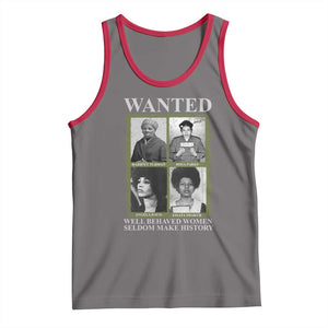 Black Women History Tank Top Harriet Tubman Rosa Parks Angela Davis Assata Shakur TS09 Deep Heather Red Print Your Wear