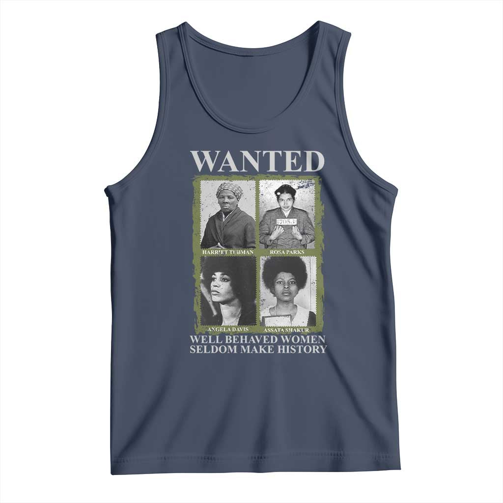 Black Women History Tank Top Harriet Tubman Rosa Parks Angela Davis Assata Shakur TS09 Navy Print Your Wear