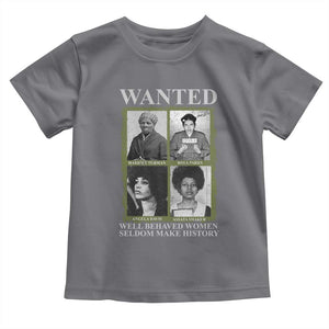 Black Women History Toddler T Shirt Harriet Tubman Rosa Parks Angela Davis Assata Shakur TS09 Charcoal Print Your Wear