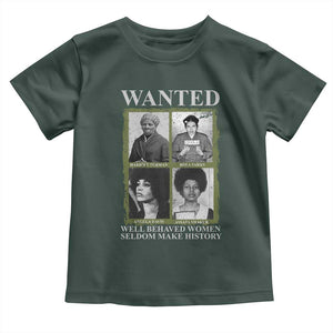 Black Women History Toddler T Shirt Harriet Tubman Rosa Parks Angela Davis Assata Shakur TS09 Dark Forest Green Print Your Wear