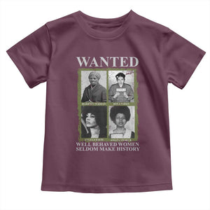 Black Women History Toddler T Shirt Harriet Tubman Rosa Parks Angela Davis Assata Shakur TS09 Maroon Print Your Wear