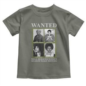 Black Women History Toddler T Shirt Harriet Tubman Rosa Parks Angela Davis Assata Shakur TS09 Military Green Print Your Wear