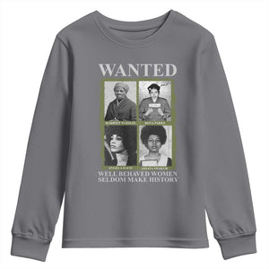 Black Women History Youth Sweatshirt Harriet Tubman Rosa Parks Angela Davis Assata Shakur TS09 Charcoal Print Your Wear