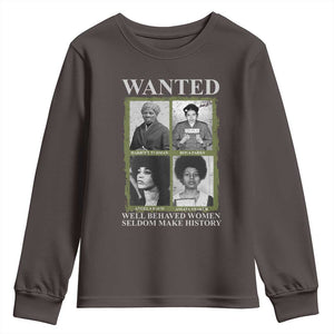 Black Women History Youth Sweatshirt Harriet Tubman Rosa Parks Angela Davis Assata Shakur TS09 Dark Chocolate Print Your Wear