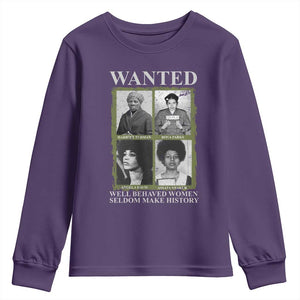 Black Women History Youth Sweatshirt Harriet Tubman Rosa Parks Angela Davis Assata Shakur TS09 Purple Print Your Wear