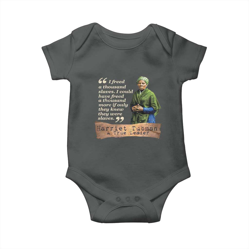 Harriet Tubman Baby Onesie If Only They Knew They Were Slaves Black History TS09 Dark Heather Print Your Wear