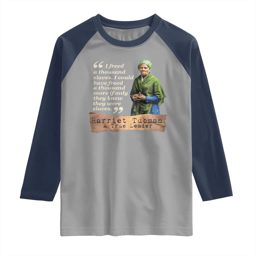 Harriet Tubman Raglan Shirt If Only They Knew They Were Slaves Black History TS09 Sport Gray Navy Print Your Wear