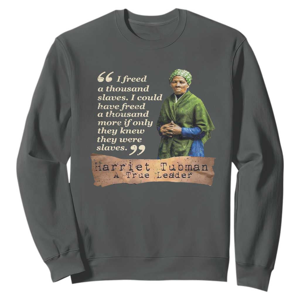 Harriet Tubman Sweatshirt If Only They Knew They Were Slaves Black History TS09 Dark Heather Print Your Wear