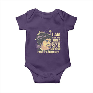 Fannie Lou Hamer Baby Onesie I Am Sick And Tired Of Being Sick And Tired TS09 Purple Print Your Wear