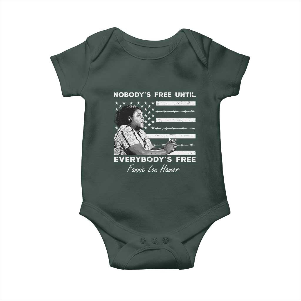 Fannie Lou Hamer Baby Onesie Nobody's Free Until Everybody's Free Black History TS09 Print Your Wear