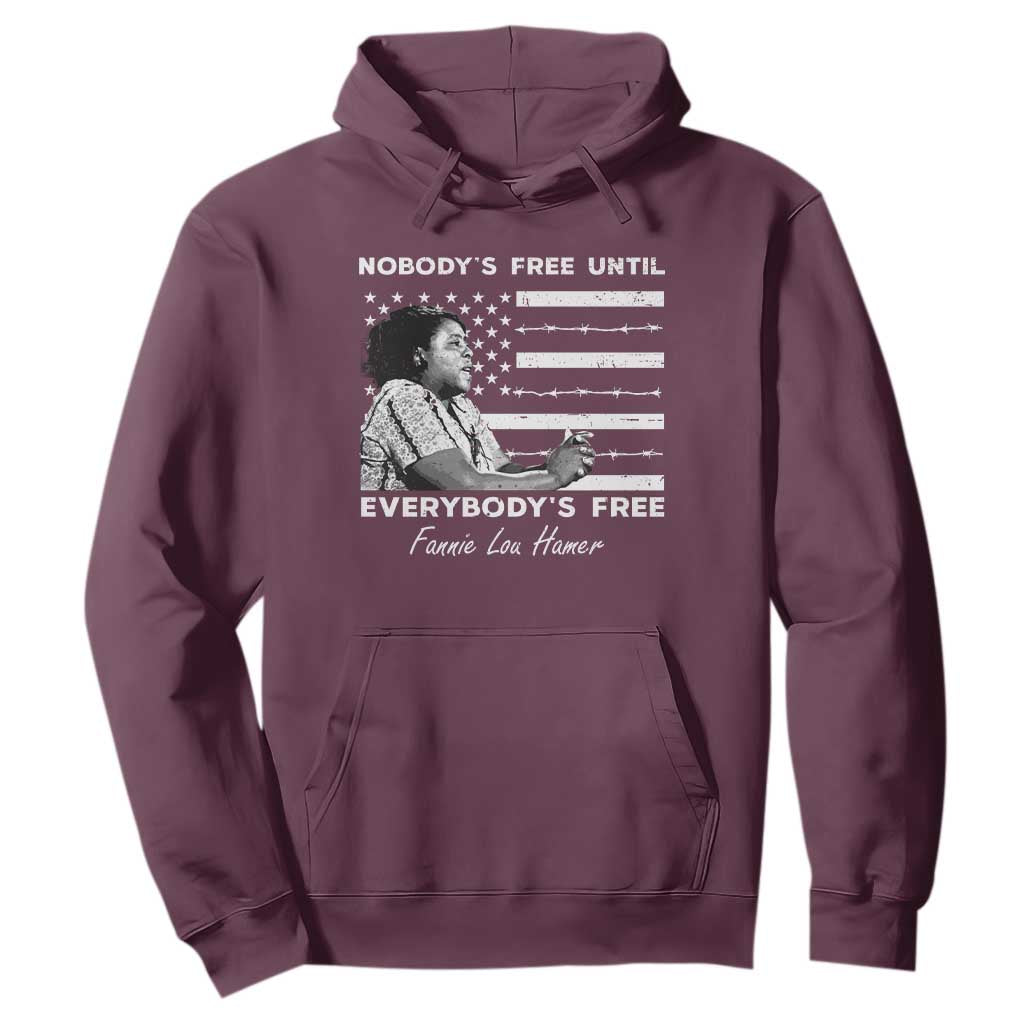 Fannie Lou Hamer Hoodie Nobody's Free Until Everybody's Free Black History TS09 Maroon Print Your Wear