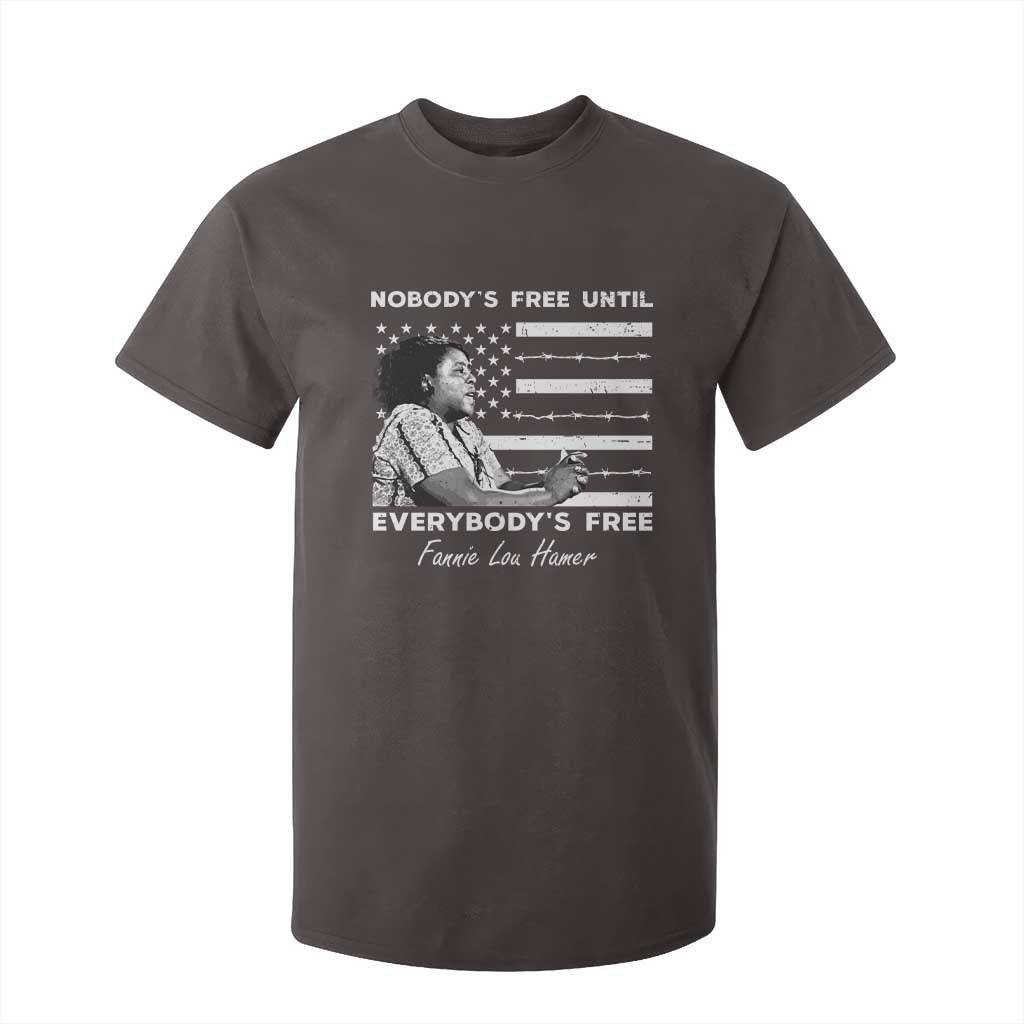 Fannie Lou Hamer T Shirt For Kid Nobody's Free Until Everybody's Free Black History TS09 Dark Chocolate Print Your Wear