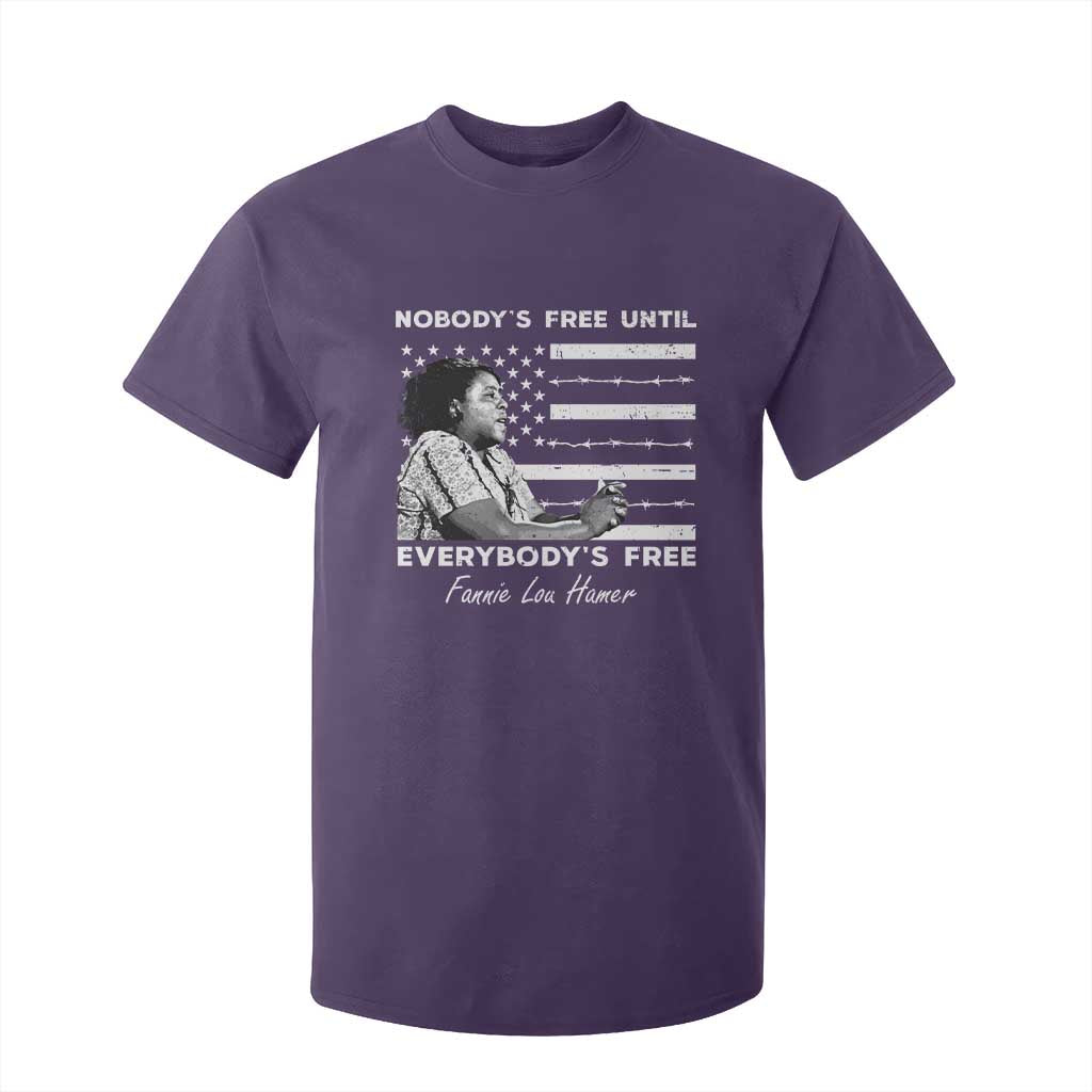 Fannie Lou Hamer T Shirt For Kid Nobody's Free Until Everybody's Free Black History TS09 Purple Print Your Wear