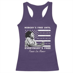 Fannie Lou Hamer Racerback Tank Top Nobody's Free Until Everybody's Free Black History TS09 Purple Print Your Wear