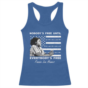 Fannie Lou Hamer Racerback Tank Top Nobody's Free Until Everybody's Free Black History TS09 Royal Blue Print Your Wear