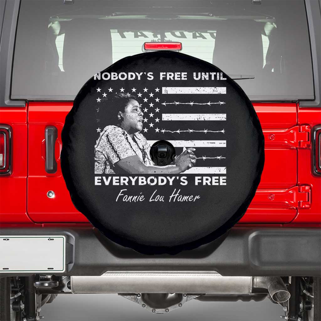 Fannie Lou Hamer Spare Tire Cover Nobody's Free Until Everybody's Free Black History TS09 Black Print Your Wear