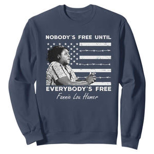 Fannie Lou Hamer Sweatshirt Nobody's Free Until Everybody's Free Black History TS09 Navy Print Your Wear
