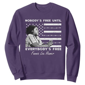 Fannie Lou Hamer Sweatshirt Nobody's Free Until Everybody's Free Black History TS09 Purple Print Your Wear
