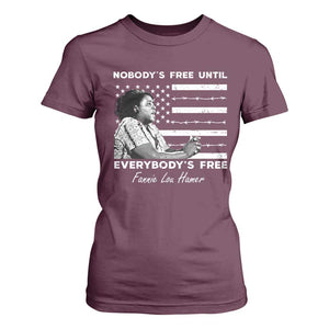 Fannie Lou Hamer T Shirt For Women Nobody's Free Until Everybody's Free Black History TS09 Maroon Print Your Wear